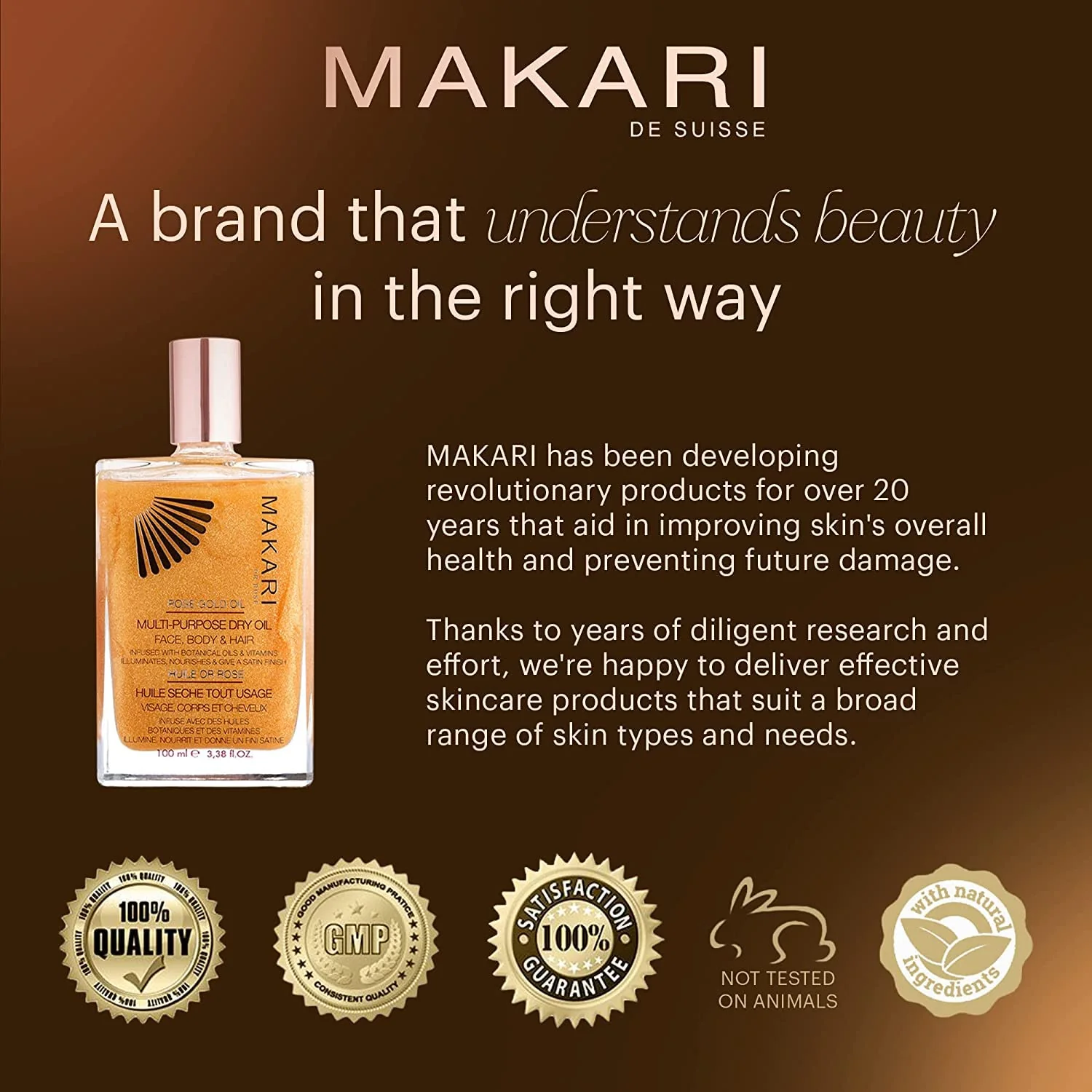 OR ROSE 24K Gold Multi Function Dry Oil - Image 6