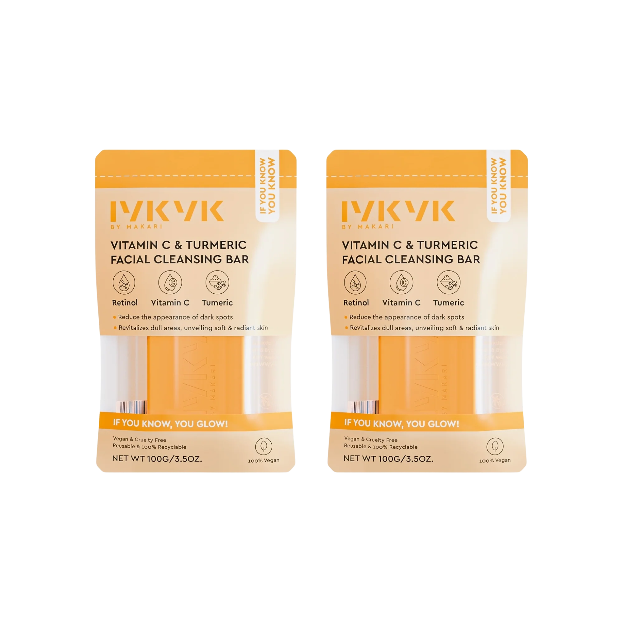 IYKYK VITAMIN C & TURMERIC FACIAL CLEANING BAR - 2 PACK